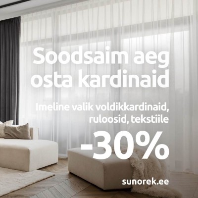 Sunorek: Käes on soodsaim aeg osta kardinaid. Valik tooteid -30%!