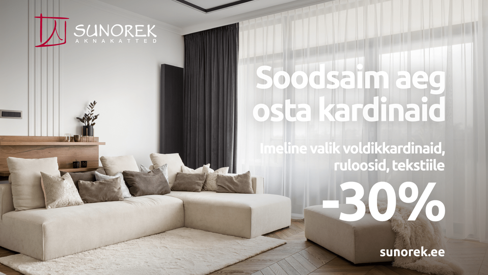 Sunorek: Käes on soodsaim aeg osta kardinaid. Valik tooteid -30%!