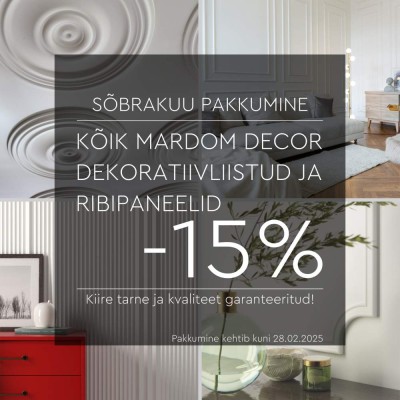 Sõbrakuu pakkumine: -15% kõik Mardom Décor decoratiivliistud ja seinapaneelid